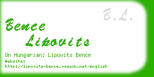bence lipovits business card